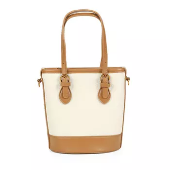 Коричнево-молочная сумка из экокожи