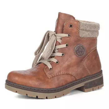 Коричневые ботинки из экокожи на шнуровке