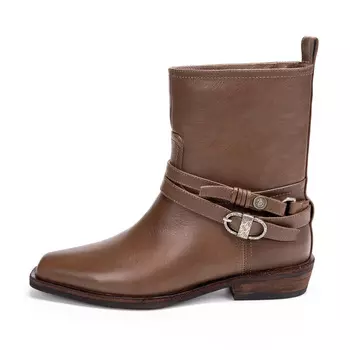 Коричневые ботинки из гладкой кожи