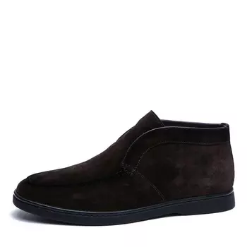 Коричневые ботинки из натурального велюра