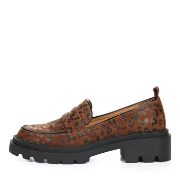 Коричневые лоферы из натурального нубука