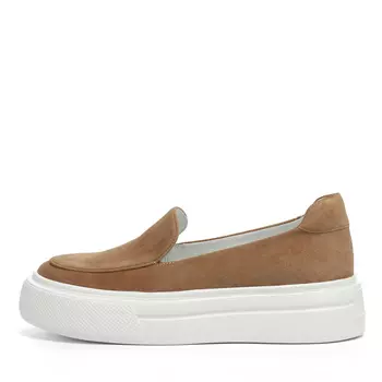 Коричневые лоферы из натурального велюра