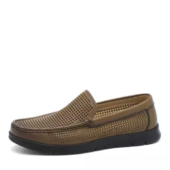 Коричневые мокасины из кожи с перфорацией