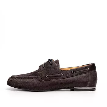 Коричневые мокасины топсайдеры из кожи