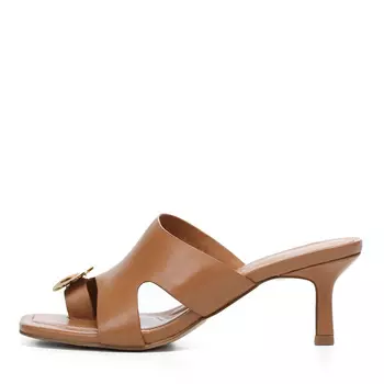 Коричневые мюли из гладкой кожи