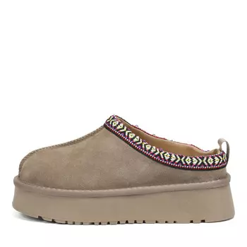 Коричневые низкие угги из бархатистого велюра