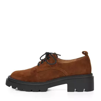 Коричневые полуботинки из натурального велюра