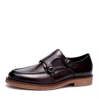 Коричневые полуботинки монки из гладкой кожи