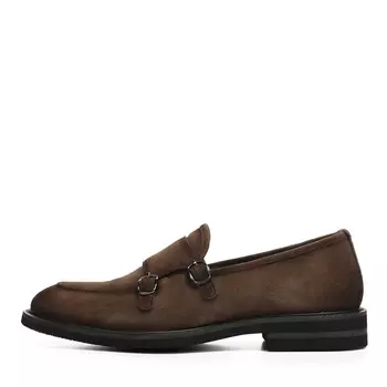 Коричневые полуботинки монки из велюра