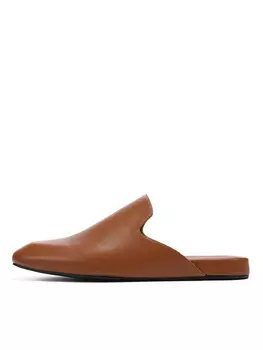 Коричневые сабо из гладкой кожи