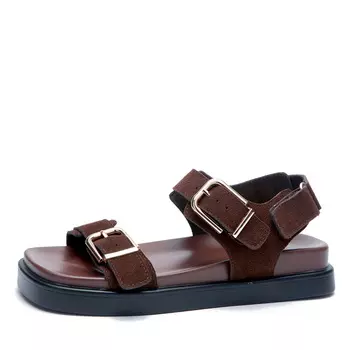 Коричневые сандалии из бархатистого велюра