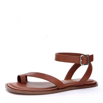 Коричневые сандалии из гладкой кожи