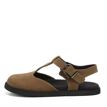 Коричневые сандалии из натурального велюра