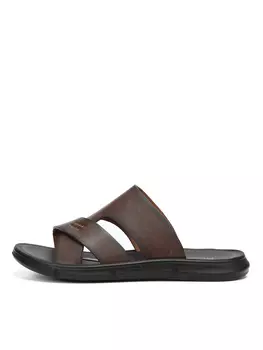 Коричневые шлепанцы из кожи
