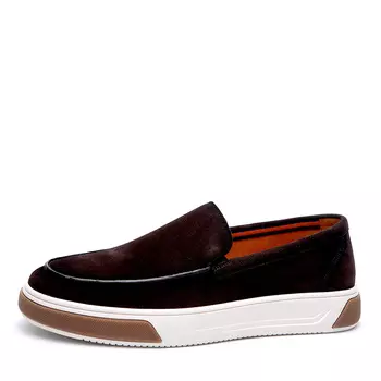 Коричневые слипоны из бархатистого велюра