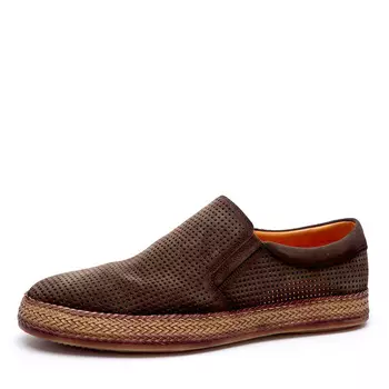 Коричневые слипоны из бархатистого велюра