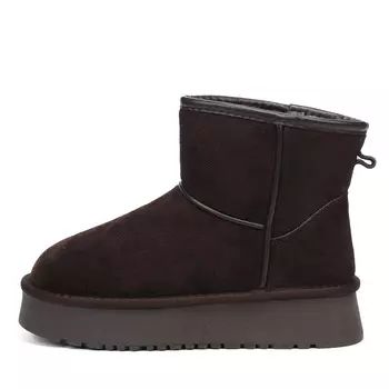 Коричневые угги из бархатистого велюра