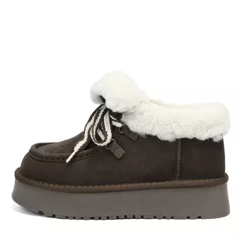 Коричневые угги из бархатистого велюра