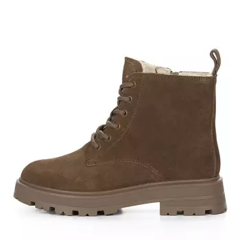Коричневые утепленные ботинки из гидрофобного велюра