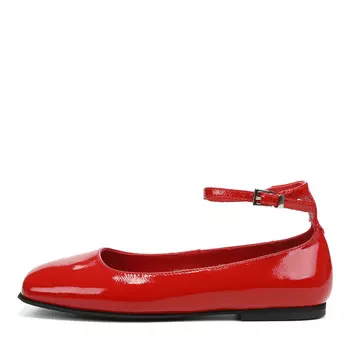 Красные балетки из лаковой кожи