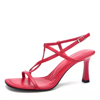 Красные босоножки из гладкой кожи