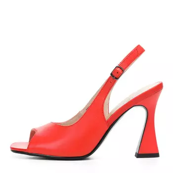 Красные открытые туфли из гладкой кожи