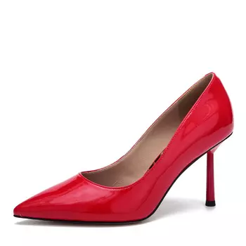 Красные туфли лодочки из лаковой кожи
