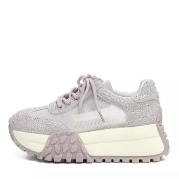 Кроссовки из кожи и текстиля сиреневого цвета