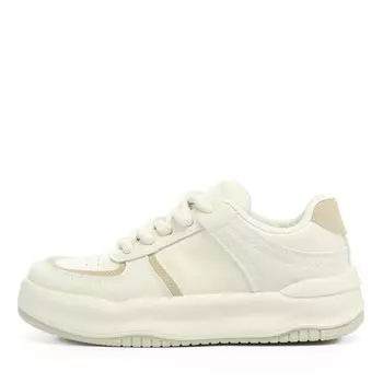 Кроссовки из кожи молочного цвета