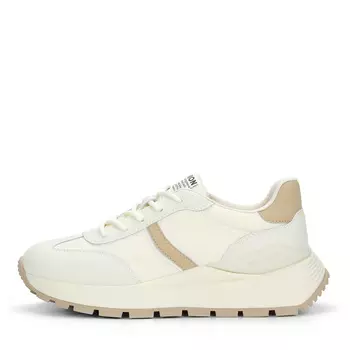 Кроссовки из кожи молочного цвета