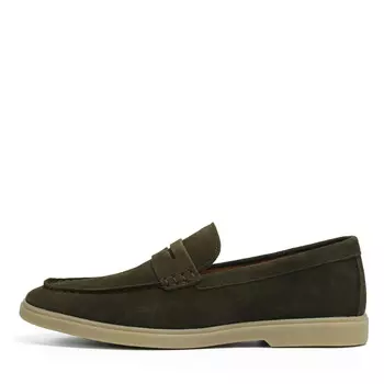 Лоферы цвета хаки из бархатистого велюра