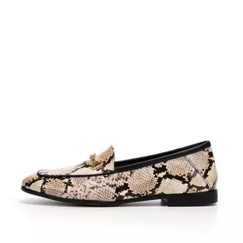 Лоферы из гладкой кожи с принтом рептилия