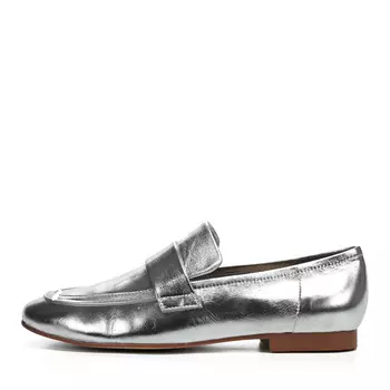 Лоферы из кожи серебряного цвета