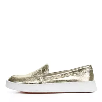 Лоферы из кожи золотого цвета