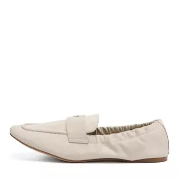 Лоферы на резинке из гладкой кожи рисового цвета