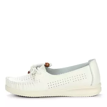 Мокасины из кожи молочного цвета