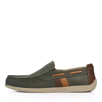 Мокасины из нубука цвета хаки