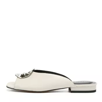 Мюли из гладкой кожи рисового цвета