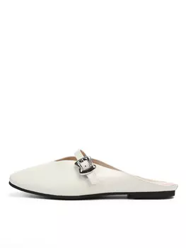 Мюли из гладкой кожи рисового цвета