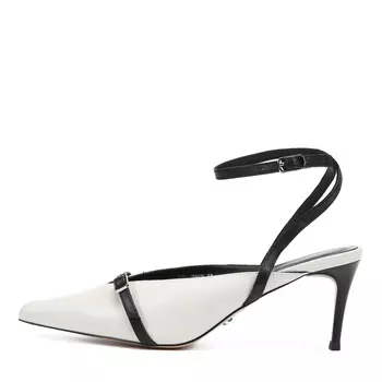 Открытые туфли из кожи рисового цвета