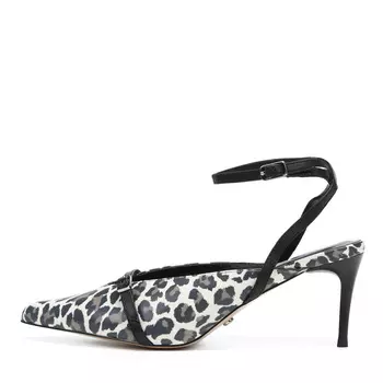 Открытые туфли из кожи с принтом леопард