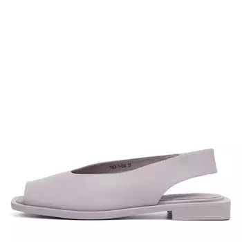 Открытые туфли из кожи сиреневого цвета