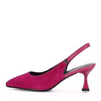 Открытые туфли из велюра цвета фуксия