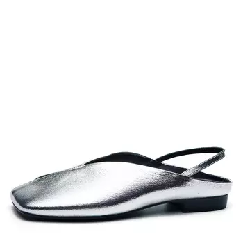 Открытые туфли сабо из кожи серебристого цвета