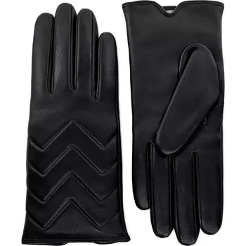 Перчатки женские кожаные чёрные