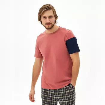 Пижама со штанами мужская, хлопковая, бежевая