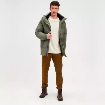 Пуховик мужской серо-зелёный