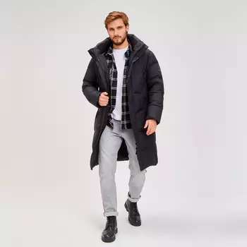 Пуховик мужской тёмно-зелёный