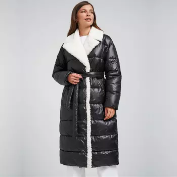 Пуховик женский двубортный чёрный