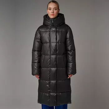 Пуховик женский прямого силуэта чёрный